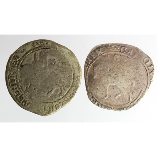 461 - Charles I (2) Parliament Halfcrowns: mm. (P) VG/F, and a contemporary forgery mm. Eye VG