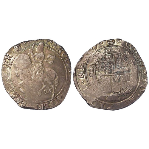 467 - Charles I halfcrown type, Group IV, mm. Triangle in circle, S.2779, 14.60g, toned VF, weak in places... 