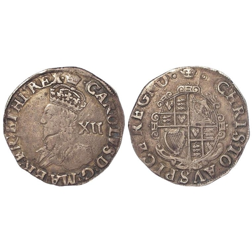 471 - Charles I Shilling mm. Crown, S.2791, 6.94g. Toned GF-nVF