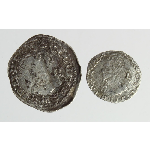 479 - Charles I silver minors (2): Penny, Group D, 3a1, mm. two pellets, S.2847, 0.36g, F/GF; along with H... 