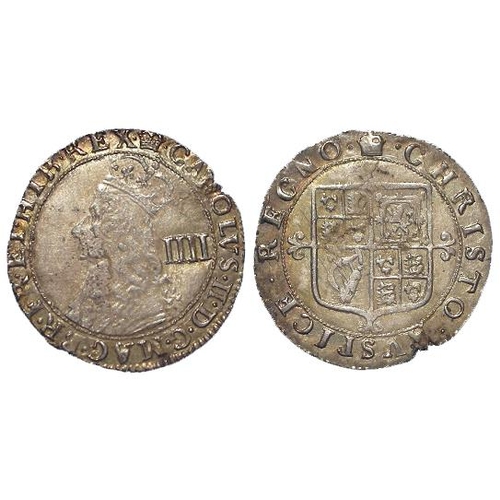 485 - Charles II hammered silver fourpence, Third Issue, S.3324, 2.00g, nEF