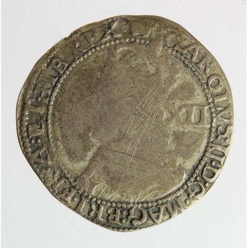 488 - Charles II hammered silver shilling, Third Issue, S.3322, 4.94g, Fine, scratches obv.