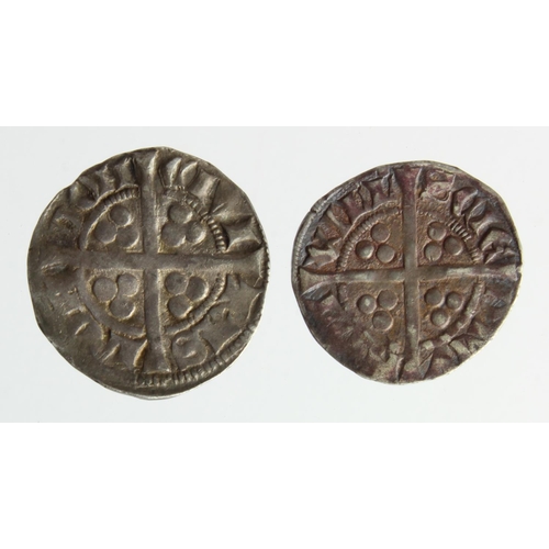 502 - Edward II silver pennies (2): Type 13 of London, S.1459, 1.41g, nVF; and Type 15a of Bury St Edmunds... 