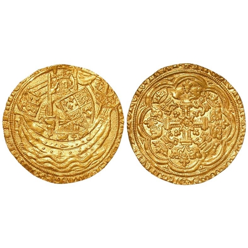 505 - Edward III gold Noble, Fourth Coinage, Pre-Treaty Period 1351-61 with French title (FRANC), probably... 