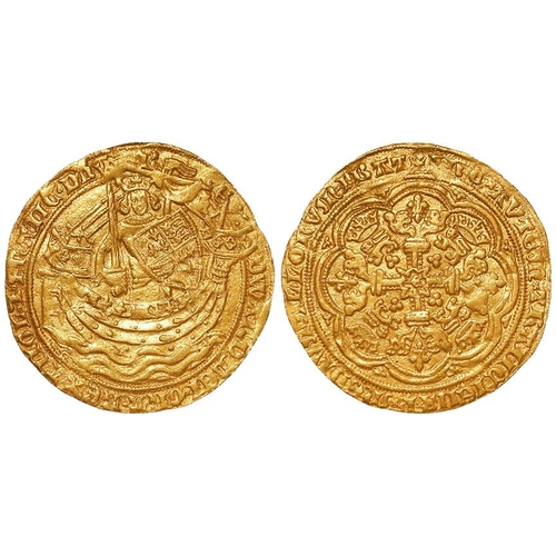 506 - Edward III gold Noble, Fourth Coinage, Pre-Treaty Period 1351-61 with French title (FRANC), S.1486? ... 