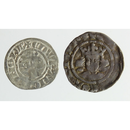 510 - Edward III silver penny of Durham, 1.13g, toned GF, and an Edward I halfpenny of London, 0.55g, F/GF