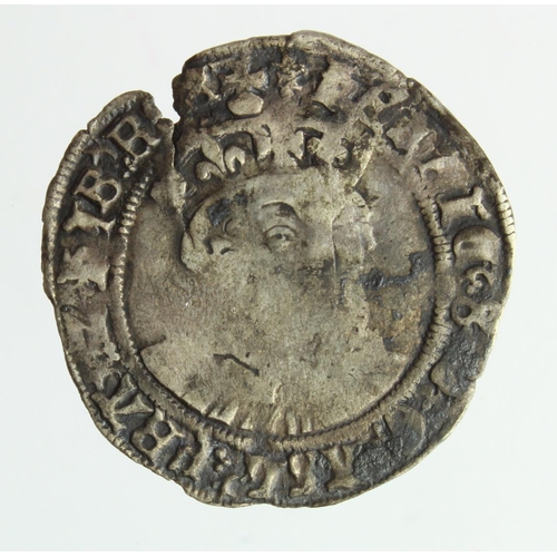 521 - Edward VI, Coinage in the Name of His Father Henry VIII, debased silver groat, Tower mint, mm. Lis, ... 