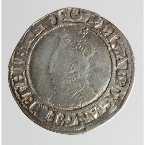 527 - Elizabeth I Shilling, Sixth Issue, mm. Crescent, S.2577, 6.09g, Fine, scratches rev.