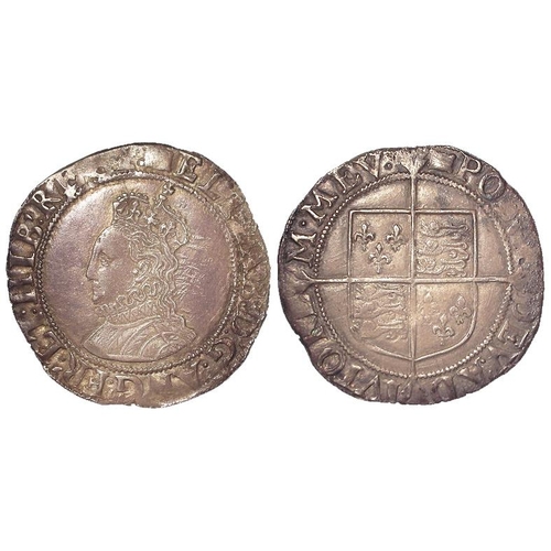 529 - Elizabeth I shilling, Sixth Issue, mm. Woolpack, S.2577, 6.06g. Toned GVF, nice portrait, a touch of... 