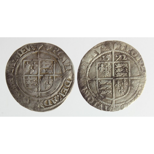 530 - Elizabeth I silver (2): Groat, Second Issue, mm. Cross crosslet, S.2556, 1.83g, multiple light creas... 