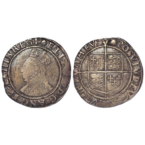 531 - Elizabeth I silver shilling, Sixth Issue mm. Escallop, S.2577, 5.24g. Fine.
