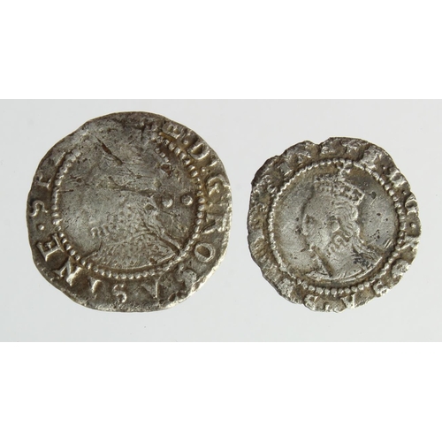542 - Elizbaeth I silver minors (2): Penny, 5th Issue, mm. Greek Cross, S.2575, 0.49g, GF, surface marks; ... 