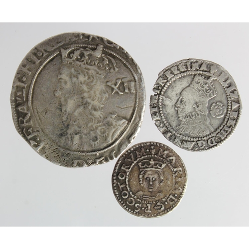 544 - English & Scottish* Hammered (3): Elizabeth I threepence 1573 mm. Acorn, S.2566, 1.36g, GF scuffs an... 