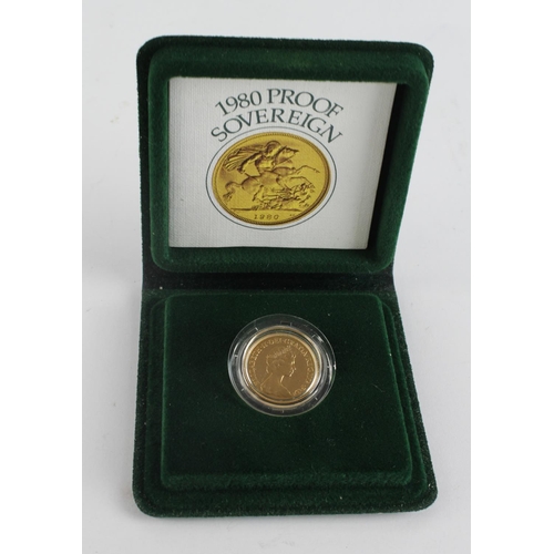 56 - Sovereign 1980 Proof aFDC cased as issued