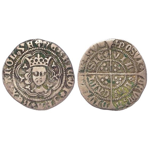 561 - Henry VI silver halfgroat of Calais, Rosette-mascle issue 1430-31, S.1862. 1.82g. GF