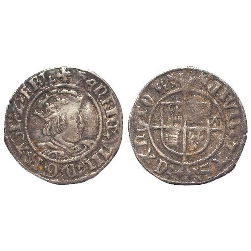 576 - Henry VIII silver halfgroat of Canterbury, Archbishop Warham, mm. Cross patonce, S.2343, 1.35g, GF