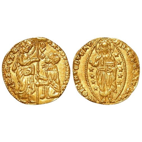 587 - Italian State, Venice, Antonio Venier gold Ducat 1382. 3.26g. Paol. p.37/1; Gamb. 130; Fr. 1229. NEF... 