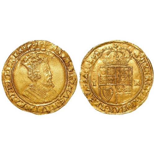 589 - James I gold double-crown, Second Coinage 1604-1619, mm. Tower 1612-1613, fifth bust, Spink 2623,GVF... 