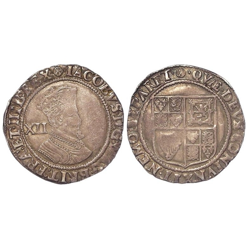591 - James I shilling, Second Coinage 1604-19, mm. Rose, S.2654, 6.06g, VF