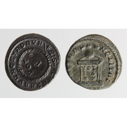 617 - Roman Imperial (2) AE centenionales of Crispus, nVF and EF