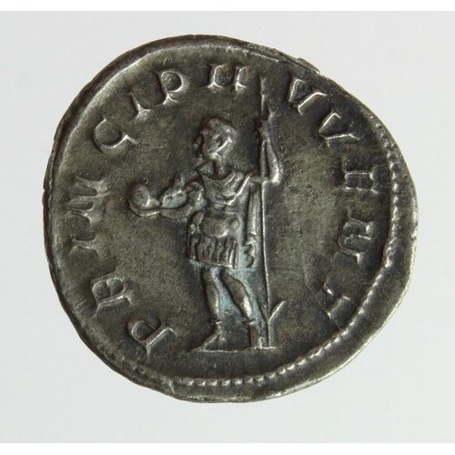 644 - Roman Imperial: Philip II AR antoninianus, Philip standing with orb l., 3.78g, toned VF