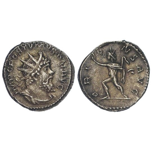 645 - Roman Imperial: Posthumus AR antoninianus, 260-69 AD, Oriens Aug, Sol rev., 3.53g, toned GVF