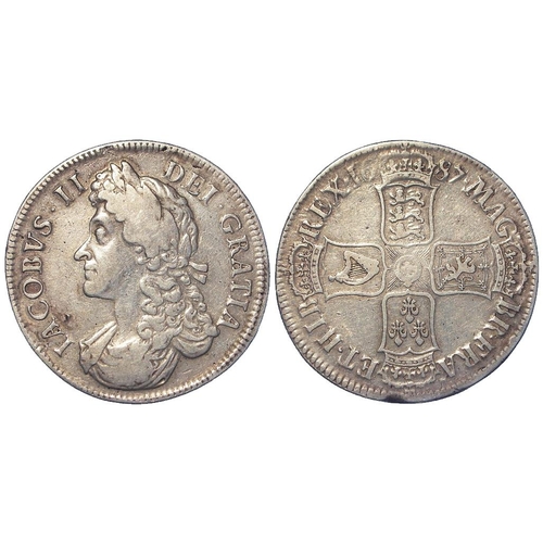 73 - Crown 1687 Tertio, S.3407, nVF, couple of small marks/knocks.