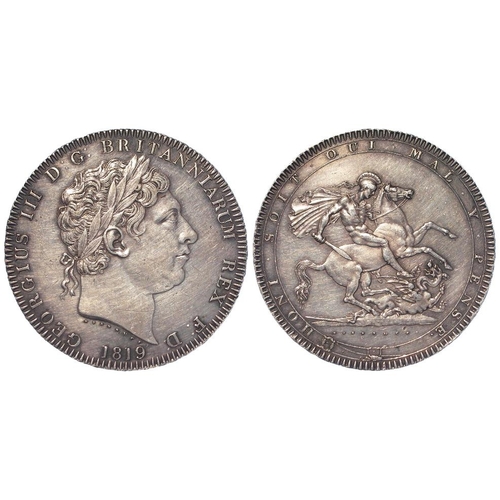 76 - Crown 1819 LIX, toned nEF, light scratch.