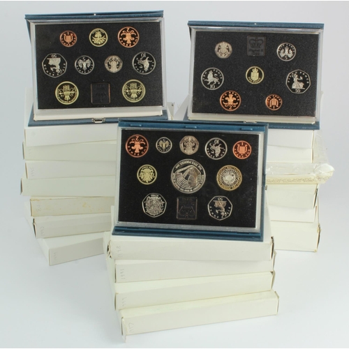 774 - GB Proof Sets (16) all standard but one deluxe 1996; note the 1985 has an extra certificate signed b... 