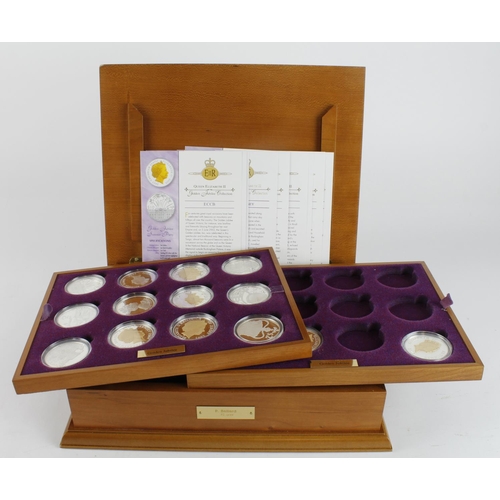 839 - Queen Elizabeth II Golden Jubilee Collection. A part set of sixteen (16) Silver Crown sized coins fr... 