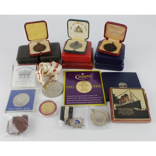 878 - British Commemorative & Prize Medals (22) 19th-20thC, noted large bronze QV Diamond Jubilee 1897 cas... 