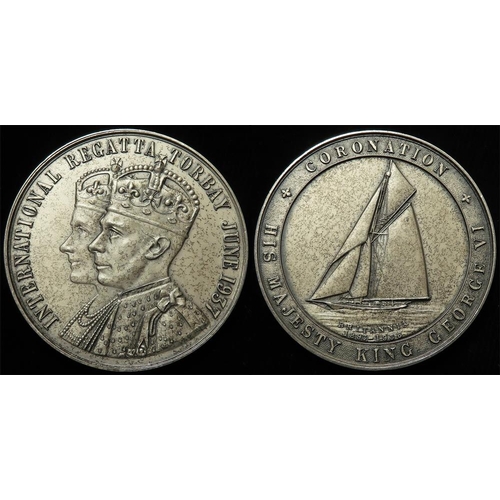 879 - British Commemorative Medal / Sailing Prize, hallmarked silver d.51mm: International Regatta Torbay ... 