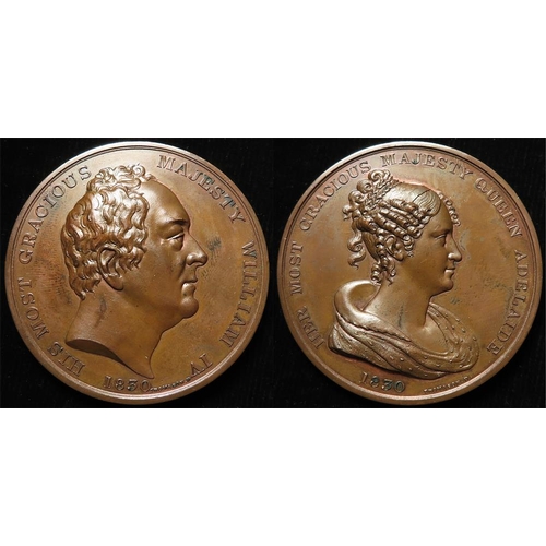 882 - British Commemorative Medal, bronze d.54.5mm: Accession of William IV 1830, by E. Thomason, Eimer #1... 