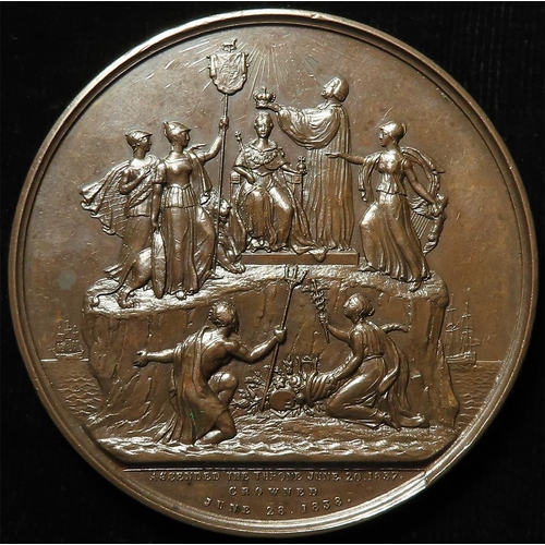 885 - British Commemorative Medal, bronze d.74mm: Coronation of Queen Victoria 1838, (medal) by G.R. Colli... 