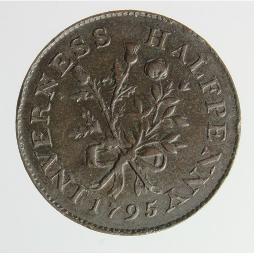 998 - Token, 18thC: Scotland, Inverness Halfpenny 1795, VF, light edge knocks.