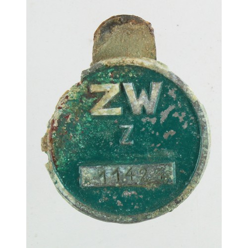 1316 - German Nazi badge from the Zittav Werke, Labour camp located on the edge of the city used forced lab... 