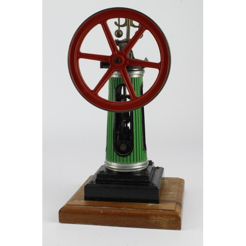 115 - Vertical live steam stationary engine by Williamson Brothers (Kendal), on an oak base, total height ... 