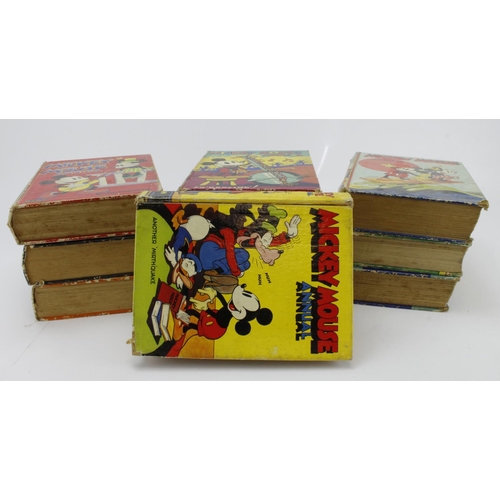 168 - Mickey Mouse Annuals. A collection of the first 10 Mickey Mouse Annuals, 1930 - 1939, condition vari... 