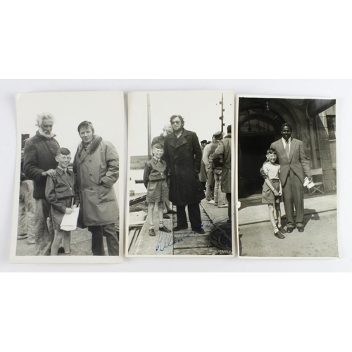 170 - Moby Dick interest. Three black & white photographs, depicting the vendor as a young boy with four a... 