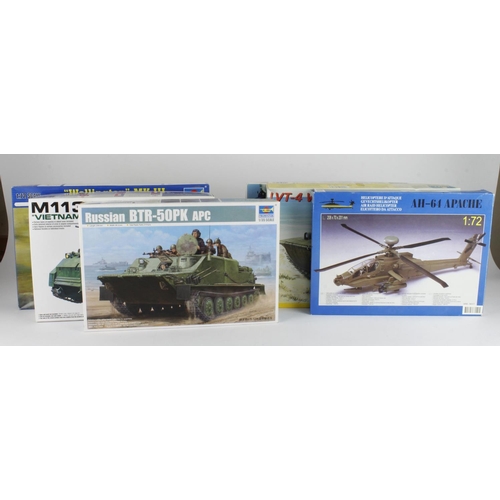 76 - Model Kits. Six boxed model kits, including Italieri LVT-4 Water Buffalo (no. 379, 1:35); Trumpeter ... 