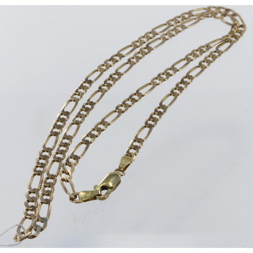 249 - Two 9ct figaro chains. Total weight 22.2g