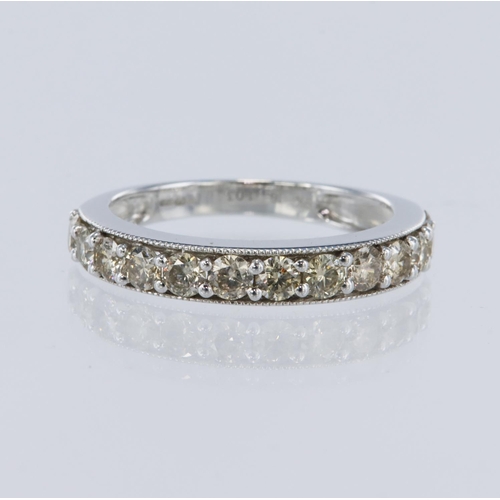 29 - 9ct white gold eternity ring, set with thirteen round brilliant cut diamonds total weight approx 1.0... 