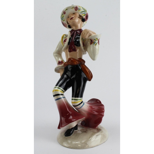 606 - Goldscheider. A Spanish themed female figure by Marcel Goldscheider, makers marks to base, height 28... 