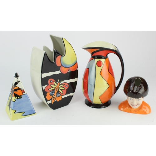 617 - Lorna Bailey. Four various Lorna Bailey pieces, comprising limited edition buterfly vase (2/75); 'In... 