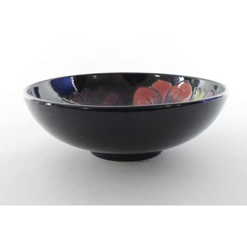 629 - Moorcroft 'Anemone' colbalt blue footed bowl signed WM. Limited edition 34/94. 1st quality. Diameter... 