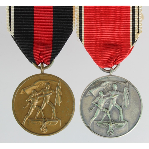 164 - German Nazi Medals for 13 Marz 1938, and 1 Oktober 1938, (2)