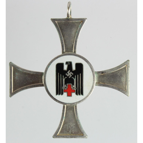 207 - German Nazi Red Cross Sister Cross, 2nd type, silver and enamel