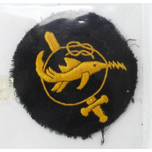 319 - KM Navel Frogman's Badge - Rare with backing.