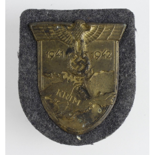 330 - Krim Arm Shield 1941-1942 on Luftwaffe blue cloth backing