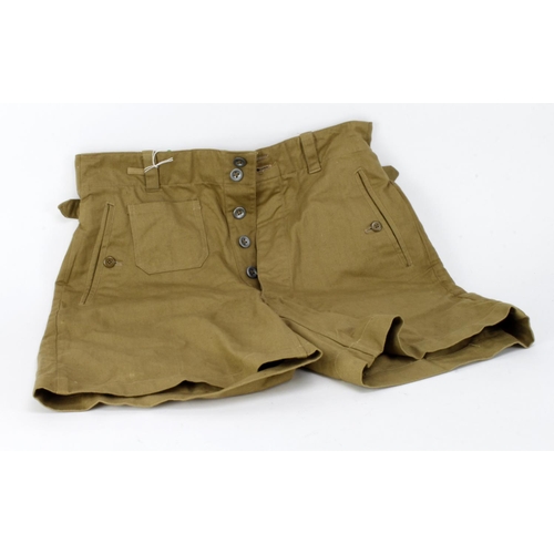 502 - Tan Tropical Service Shorts. Stamped B.A.W dated 1943